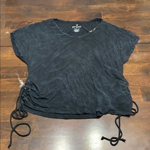 Black tie dye cropped shirt